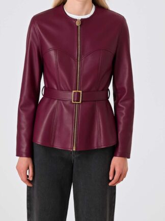 Jakna Rinascimento s pasom Burgundy