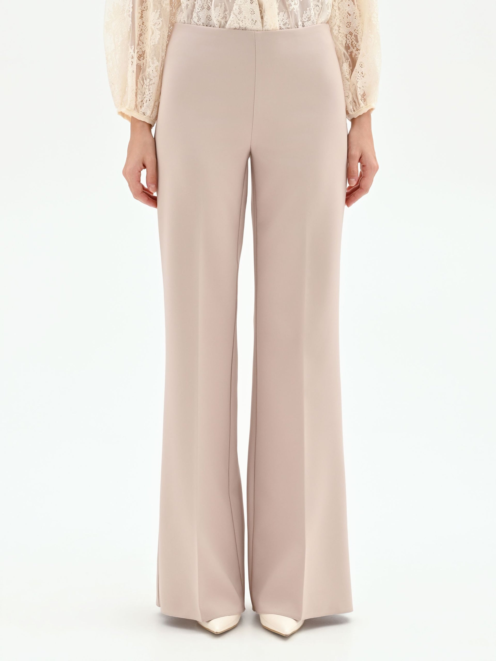 Hlače Rinascimento technical flared taupe