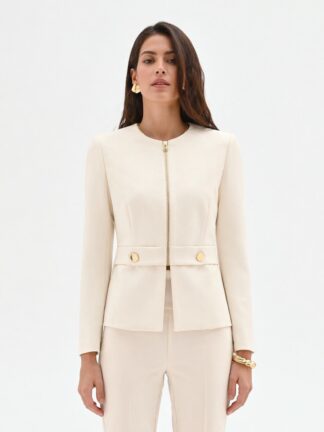 Jakna Rinascimento technical z zadrgo beige
