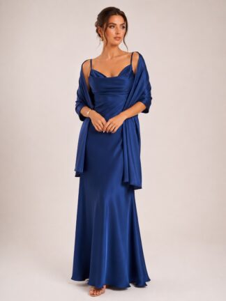 Elegantna dolga saten obleka Rinascimento