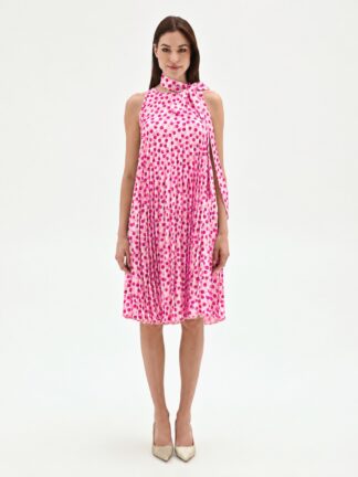 Obleka Rinascimento Polka Dot Fuksija